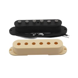 FLEOR Single Coil Pickup Alnico 5 Guitar Neck/Middle/Bridge Pickups Set Staggered, Cream