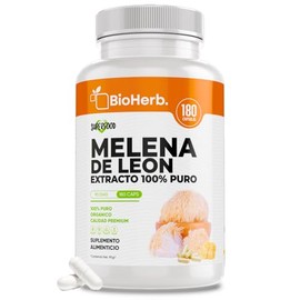 BioHerb® | Melena de León Extracto 100% Puro | 180 Cápsulas de 500 mg | Suministro 90 Días | Hongo Nootrópico Natural | Memoria, Enfoque y Claridad Me