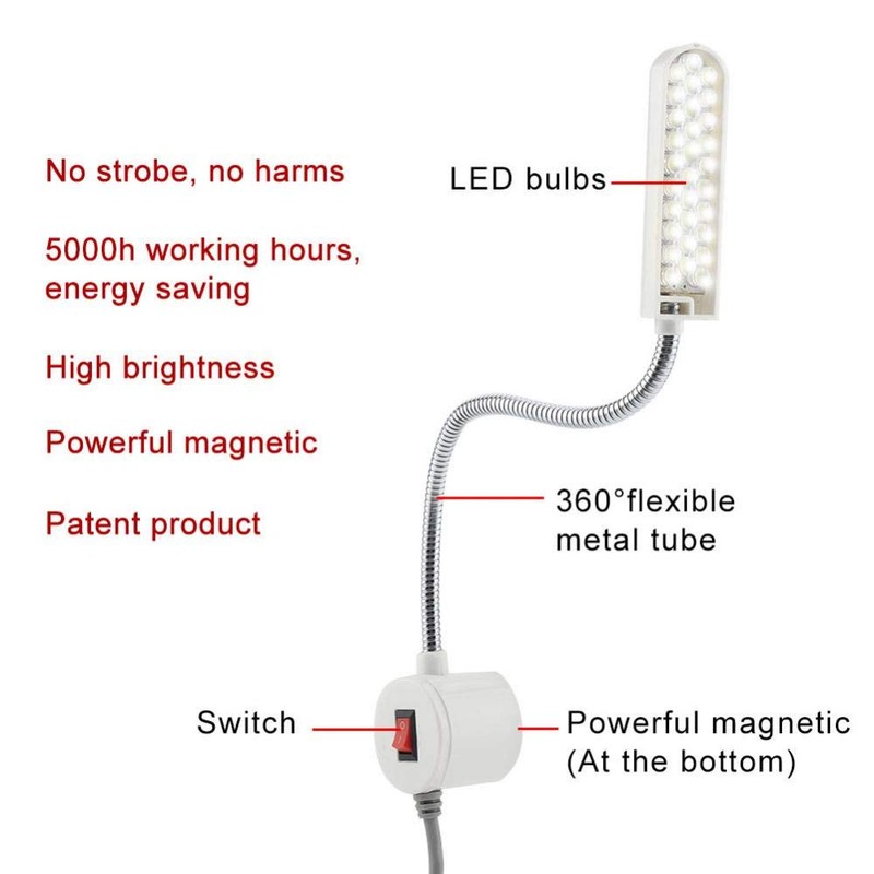 Gooseneck LED Lighting with Magnetic Base (30 LEDs) 2 Watt,