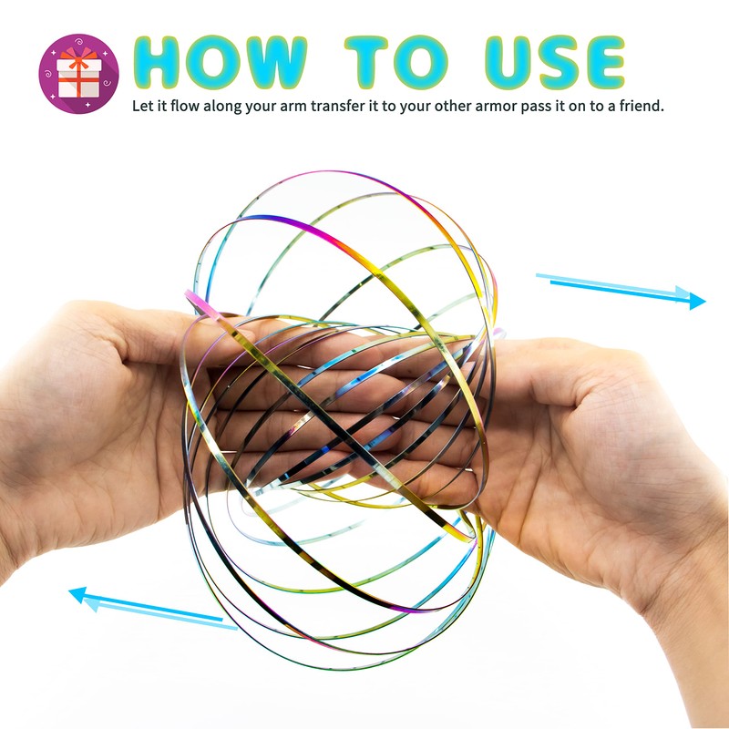Flow Ring Spinner Ring Arm Toy,3D Geometric Magic Flow Spiral