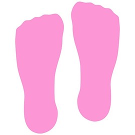 LiteMark 9 inch Pink Sock Print Decal Stickers for Floors and Walls - Pack of 12
