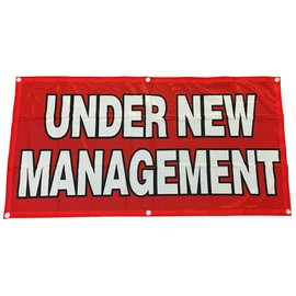 4Less 2x4 Ft Under New Management Banner Vinyl Alt Sign - Fabric rb