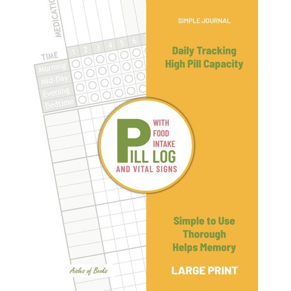 Pill Log with Food Intake and Vital Signs: Daily Tracking,