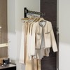 Dr.DJ Wall Mount Coat Hanger Holder Black Clothes Drying Organizer