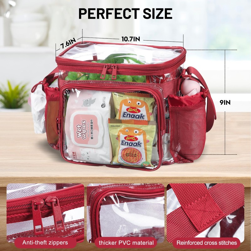 BORMELUN Clear Lunch Bag for Work, Correctional Officer Work shoulder