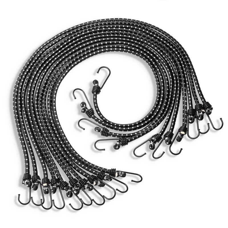com-four® 10-piece set of rubber straps with reflective strips -