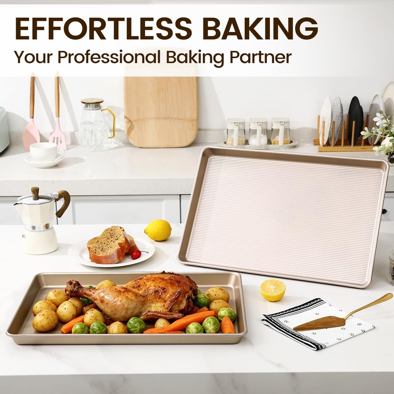 Vinino 17Inch Baking Sheet Set of 2, Cookie Sheets For