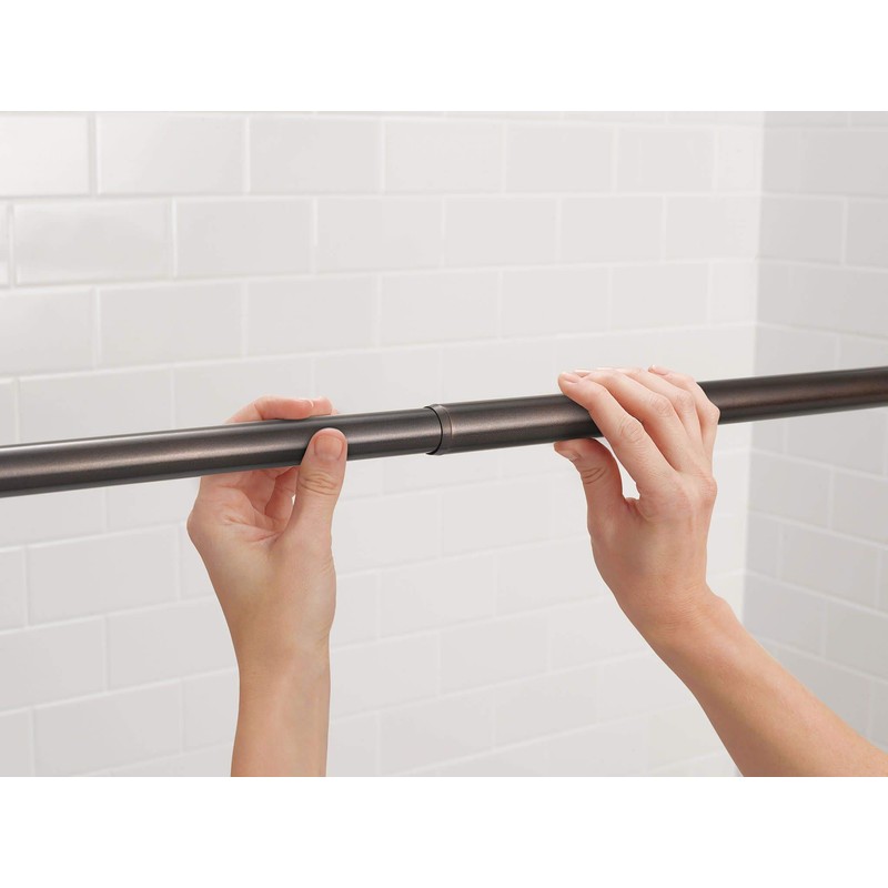 Moen TR1000OWB 44-72-Inch Adjustable Tension Mounted Straight Shower Curtain Rod,