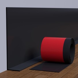 Jaspond Flexible Vinyl Wall Base Baseboard Molding Trim, 5 Inch x 60 Feet Peel and Stick Rubber Wall Trim Molding, Self-Adhesive Rubber Wall Base Moulding Trim