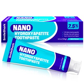 SmileShark Nano Hydroxyapatite Toothpaste (4.2 Oz), Fluoride Free Toothpaste with Mint Flavor, Remineralizing for Sensitive Teeth, Gentle and Effective Formula for Enamel Repair & Whitening