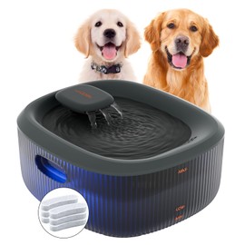 WOPET Dog Water Fountain for Large Dogs, 6L/205oz/1.7Gal Automatic Dog and Cat Water Fountain, Pet Water Dispenser with 6 Filters, Ultra-Quiet Pump, Great for Large Dogs Cats and Multi-Pet Home