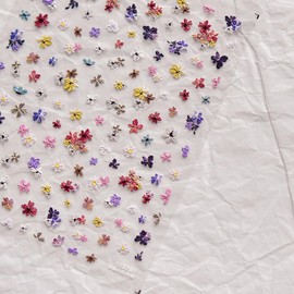 Flower Nail Art Stickers Decals Spring Flower Nail Stickers 5D Embossed Retro Floral Design Nail Decals Flowers Nails Adhesive Sliders Nail Art Supplies for Women Summer Manicure Nail Art Decorations