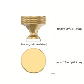 Asidrama 10 Pack Champagne Bronze Kitchen Cabinet Knobs Knurled Dresser Knobs Drawer Pulls Cabinet Hardware Aluminum Knob for Dresser Drawers