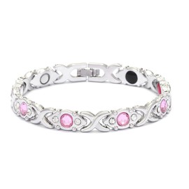 1 Stück Set von Releasable, abnehmbare magnetische Energie Armband Titanium Magnetic Energy Armband, Dragon Shaped Design, Edelstahl Armband, Unisex (Pink)