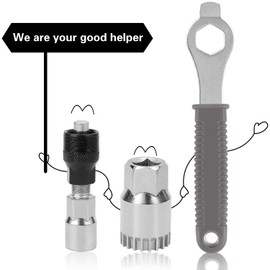 Oumers bike crank puller/bike crank extractor and bike Bottom Bracket Remover with 16mm Spanner Wrench| professional Bicycle Crank arm Removal Tool,Gray