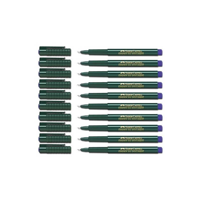Faber-Castell Fibre Pen, Fine-Pen 1511, 0.4 mm, blue, 10 Stifte