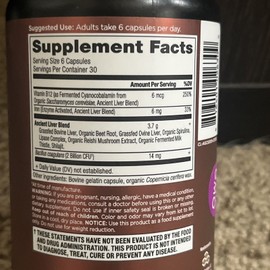 Ancient Nutrition GRASS-FED LIVER 180 Capsules Best by 7/21/2024 Wild Pastured