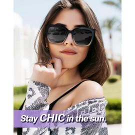 Myiaur Fit Over Sunglasses for Women, Trendy Designer Style Oversized Polarized Sunglasses for Driving with UV400 Protection