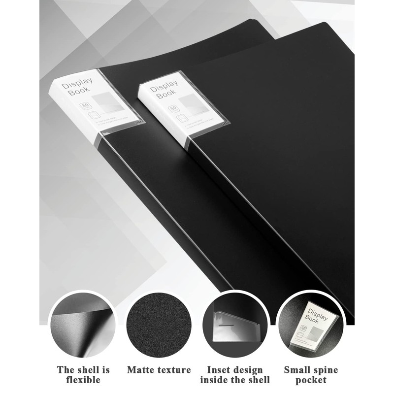 Art Portfolio 4 Packs Portfolio Folder with Plastic Sleeves Presentation
