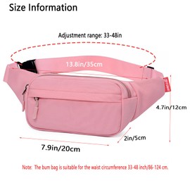 ZMD Fanny Pack for Men Women, Running Waist Packs with Adjustable Belt Crossbody Bag Hiking Waist Pack Phone Bag Fits All Phones Hip Bum Bag for Workout Outdoors Walking Traveling (Pink)