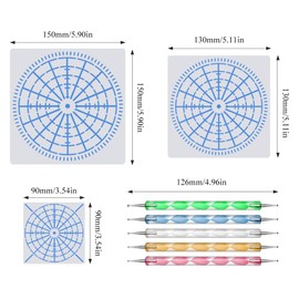 Sixfolo Pack of 17 Mandala Dotting Stencils Mandala Dot Painting Stencils Reusable Stencils with Mandala Dotting Tools for DIY Decoration, Rocks and Walls Art, 3 Sizes