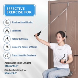 Fanwer Shoulder Pulley, Over The Door Exercise Pulley for Rotator Cuff Recovery, Arm Rehabilitation Over Head Pulley System, Increase Mobility │ Flexibility Stretching