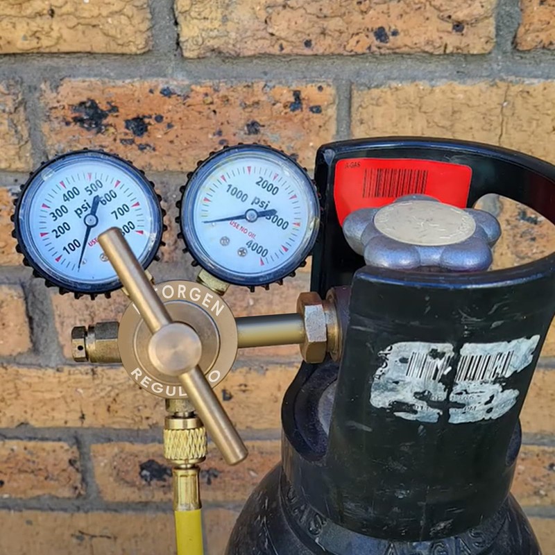 JZWELD Nitrogen Regulator, Nitrogen Gauge HVAC with 60" Hose, 0-800