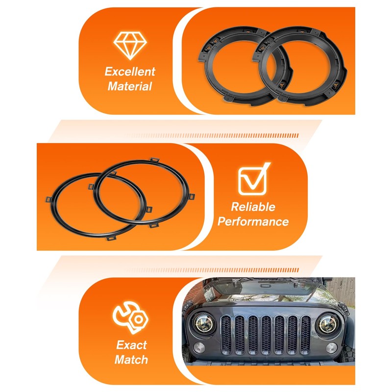 MGLLIGHT 7 inch LED Headlights Mounting Retaining Clips - 2