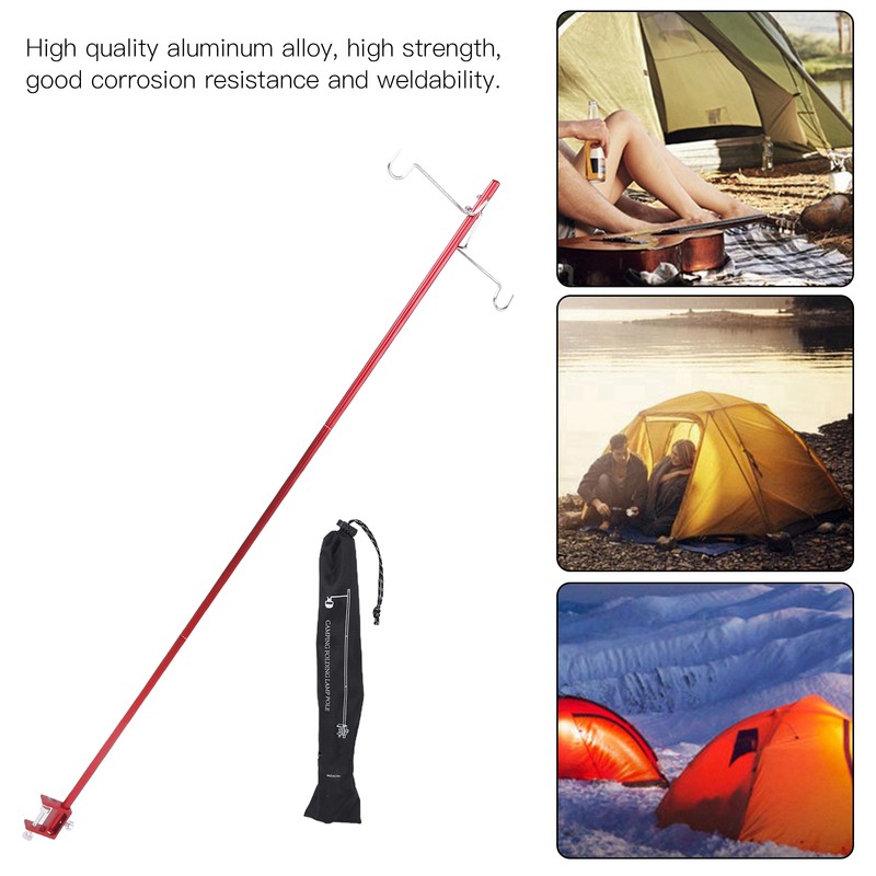 Folding Lamp Pole Aluminum Alloy Multi Function Camping Lantern Stand