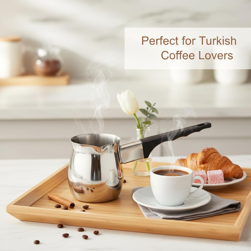 Fino Stainless Steel Turkish Coffee Pot - Professional 18/8 Warmer