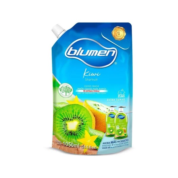 BLUMEN Jabón Líquido Para Manos Pouch Kiwi Starfruit 1.05 lt