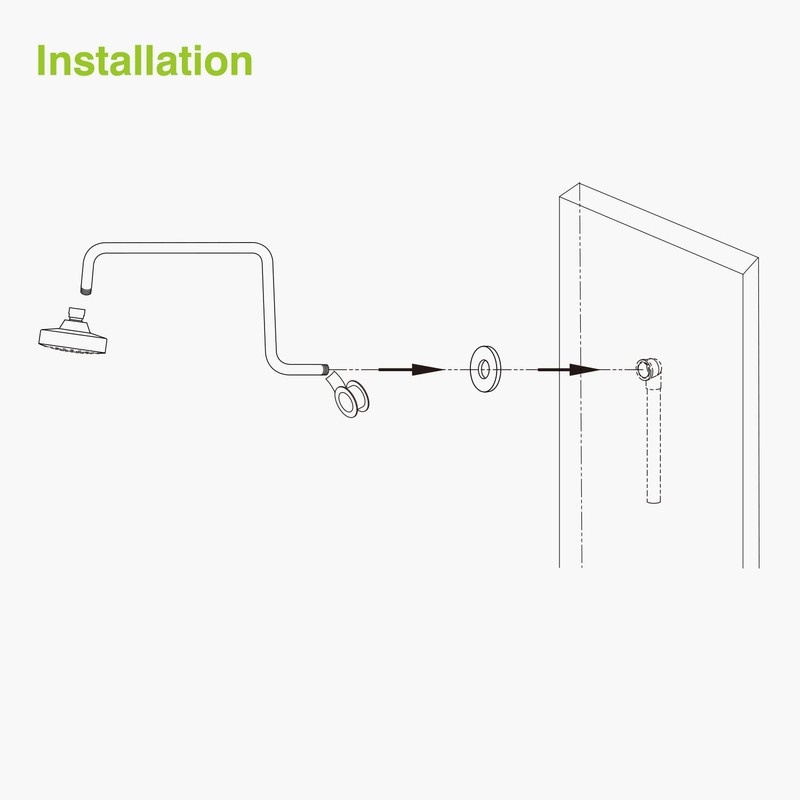 Naiture S Shaped Shower Arm, Gooseneck Shower Head Extension Arm,