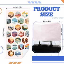 Hahafelt 1 Pack Car Seat Towel Covers with Storage Bag 63 x 32 Inch Athletic Running Towel Seat Sweat Washable Cover Gifts for Car Outdoor Sport Activities Christmas (Multi National Parks)