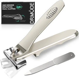 Nail Clippers for Men - DRMODE 360 Degree Rotary Toenail Clippers for Seniors with Long Handle Easy Grip,Ultra Sharp Heavy Duty Fingernail Clippers Large Nail Cutters Trimmer with Nail File