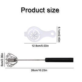 SSKHE Effortless Whisk, 10 inch Stainless Steel Semi-Automatic Whisk, Hand Push Whisk, Time-saving Whisk, Fast Whipping Cream, Baking Essential Spin Rotary Whisk