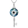 OJK Key Evil Eye Necklace Gifts for Women S925 Sterling