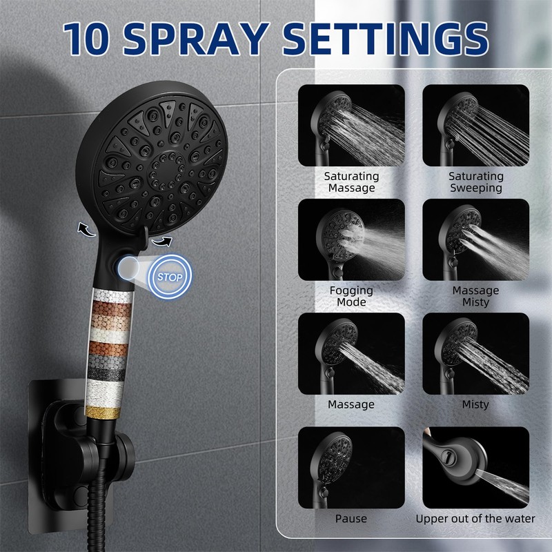 sagetta Black Bathtub Spout with Diverter Combo Bathtub Fuacet Fits