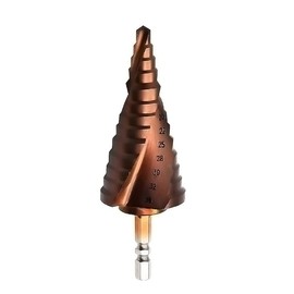 Mengshen Large M35 HSS Step Cone Drill Set 6-35mm, Cobalt Hex Shank Spiral Groove Large Pagoda Drill Hole Reamer Drilling Counterbore Cutting Enlarge Stainless Steel Quenching Steel Plate PCV Sheet