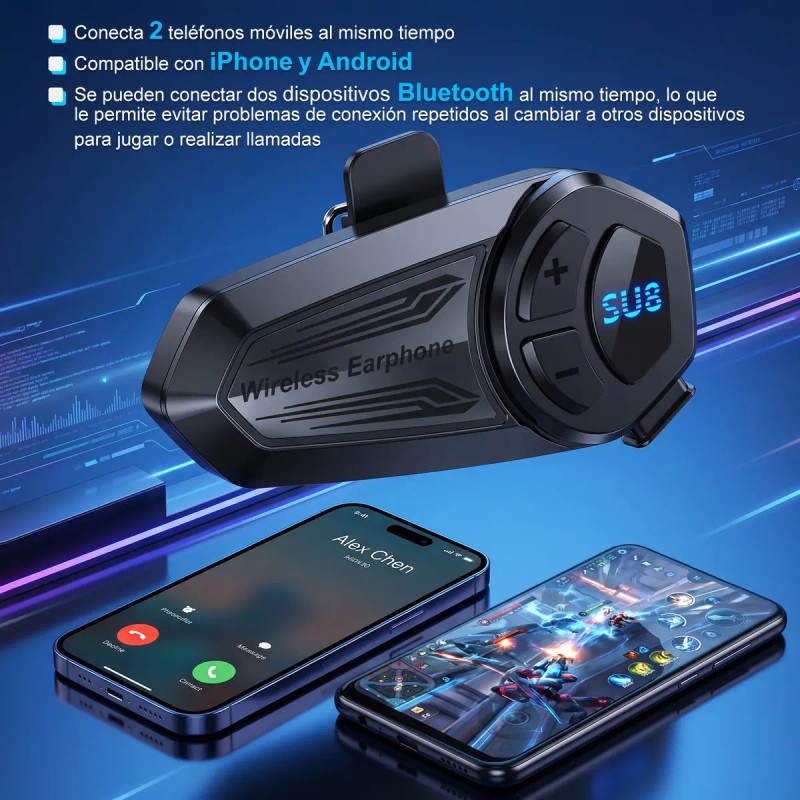 Auriculares Bluetooth Su8 Para Casco Audifono De Moto Ipx6