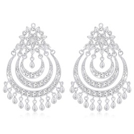 Aheli Chandbali Dangle Earrings Indian Wedding Traditional Bollywood Fashion Jewelry Gift for Women