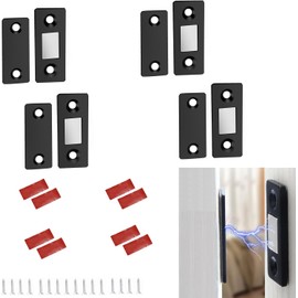 Juego de 4 imanes autoadhesivos para puerta de armario, ultrafinos, cierres magnéticos, metal, cierre magnético, para cocina, armario, puerta corredera, cierre magnético