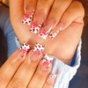 Leopard Print Press on Nails Flower False Nails with Polka