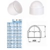 5 x Protective Caps M5 to M30 White Cap Nuts