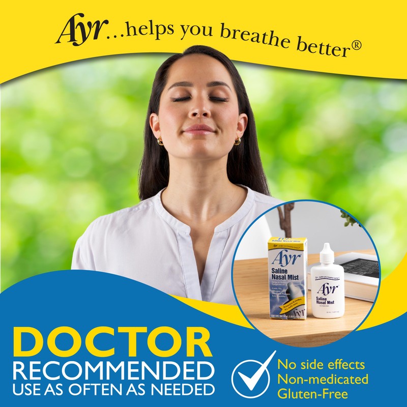 Ayr Saline Nasal Mist, 1.69 Fl Oz (Pack of 6)