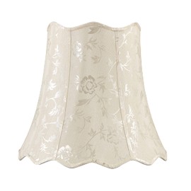 Aspen Creative 34067, Handsewn Pagoda Ivory Spider Shade, Jacquard Textured Fabric, 10" Top x 16" Bottom x 15" Slant