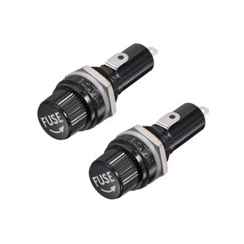sourcing map Pack of 2 15 mm Threaded Screw Cap Panel Mounted 6 x 30 mm Fuse Holder AC 125 V / 15 A 250 V / 10 A