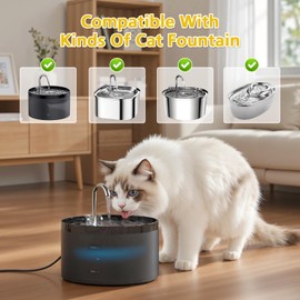 VILLAPOOL 10 cat water fountain filters,10Pcs Activated Carbon pet water fountain filters and 10Pcs Foam Filter for 3.2L/2L Cat Water Fountain,Triple Filtration High efficiency pet fountain filters