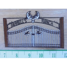 FISHING FARRELL'S RANCH IRON-ON CLOTH PATCH NEW 4.5 X 3.75"