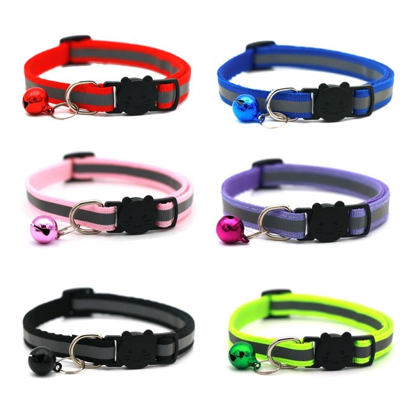 GXGM Pack of 6 Cat Collars with Bell and Fruit
