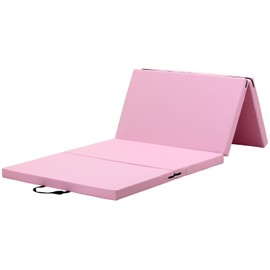 KaRaDaStyle Gymnastics Mat 4-Folding Stretch Mats 71"x31"x2" Exercise Muscle Training Children Play Horizontal Bar Mat Yoga Sports Soundproof Home Use (Pink/4-fold)